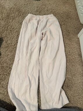 Skims light pink wide leg sweatpants